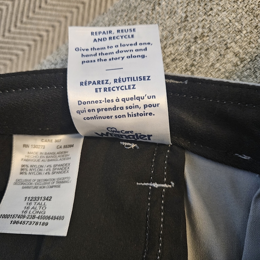 NWT Wrangler ATG Pants Womens 16 Tall Gray Sierra Slim Fit All Terrain Gear Hike - Picture 9 of 14